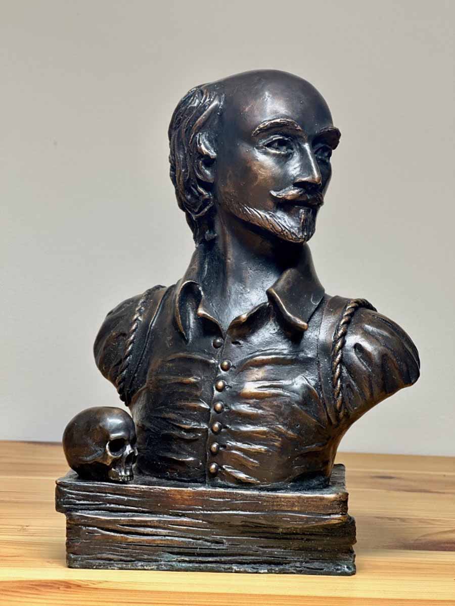 William Shakespeare Poured Marble Sculpture