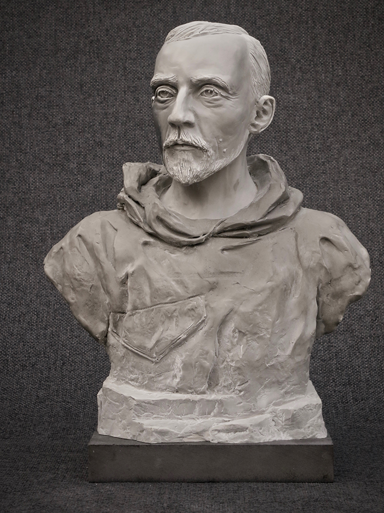 Roald Amundsen Poured Marble Sculpture