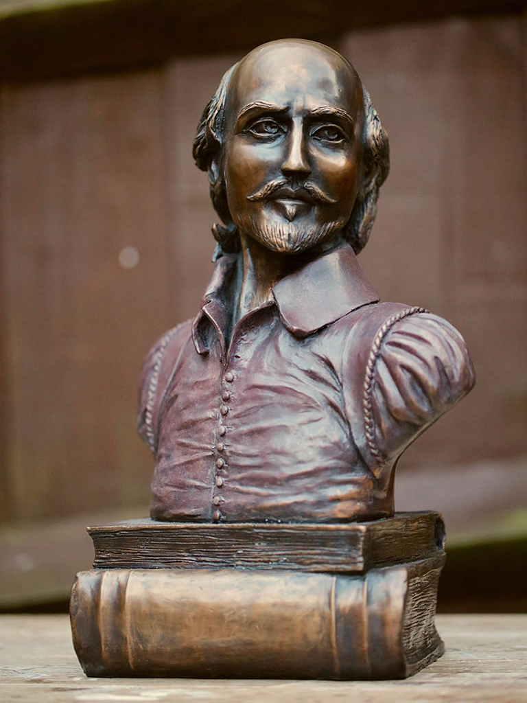 William Shakespeare Coloured Bronze Sculpture