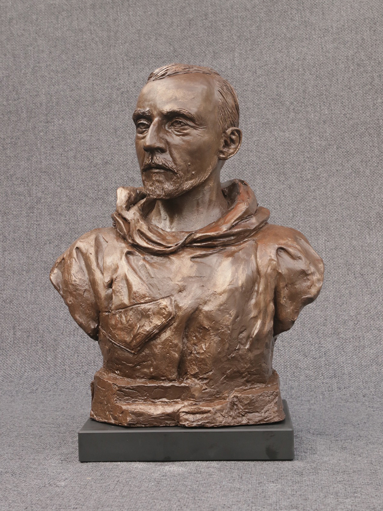 Roald Amundsen Poured Marble Sculpture