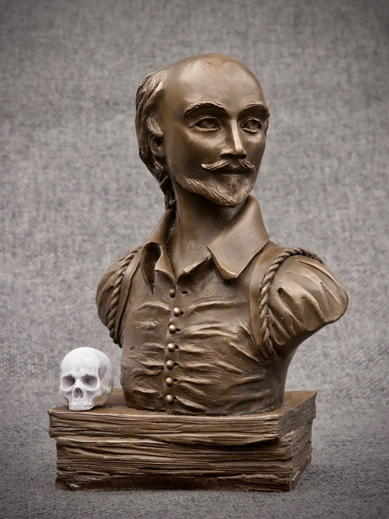 William Shakespeare Poured Marble Sculpture