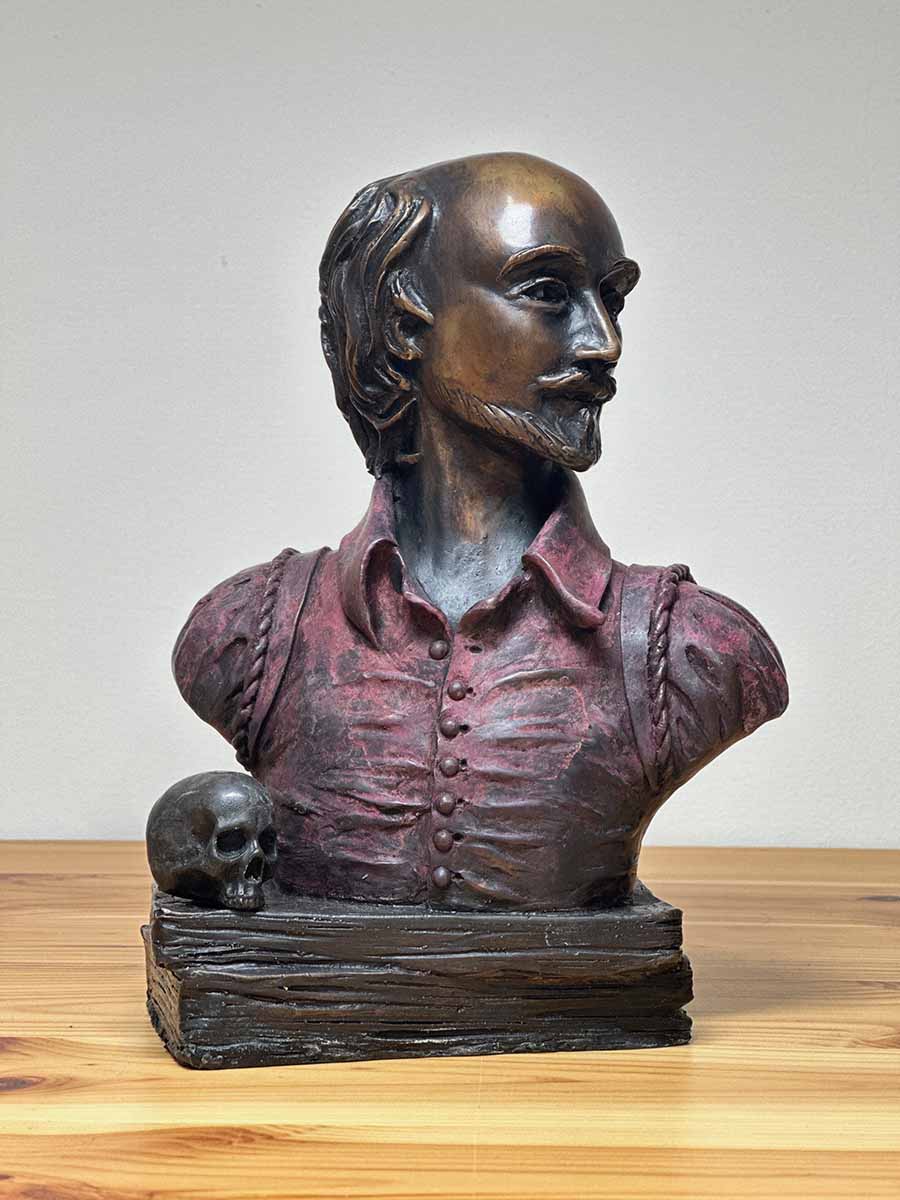 William Shakespeare Poured Marble Sculpture