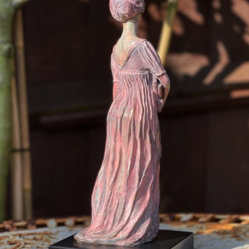 Austenite Maquette Pink Coloured Bronze Sculpture Back Left