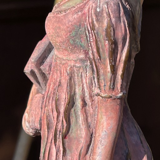 Austenite Maquette Pink Coloured Bronze Sculpture Right Close