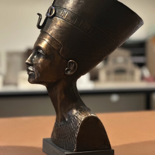 Nefertiti Bronze Sculpture Front Right