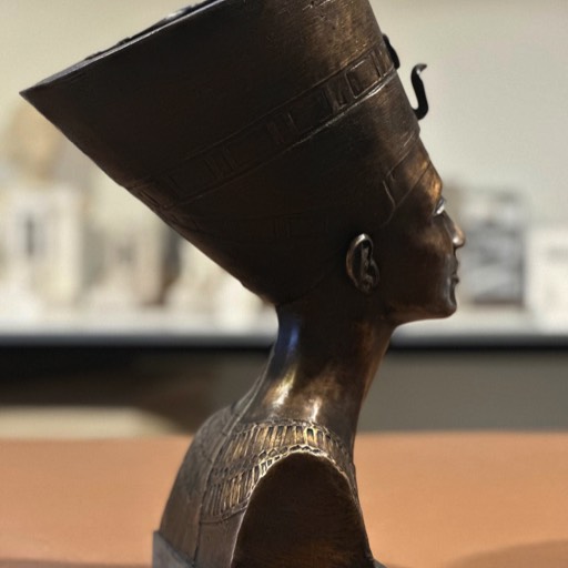 Nefertiti Bronze Sculpture Back Left