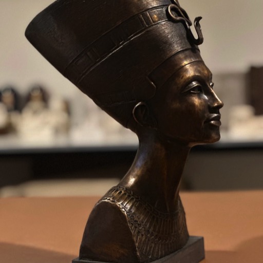 Nefertiti Bronze Sculpture Front Left