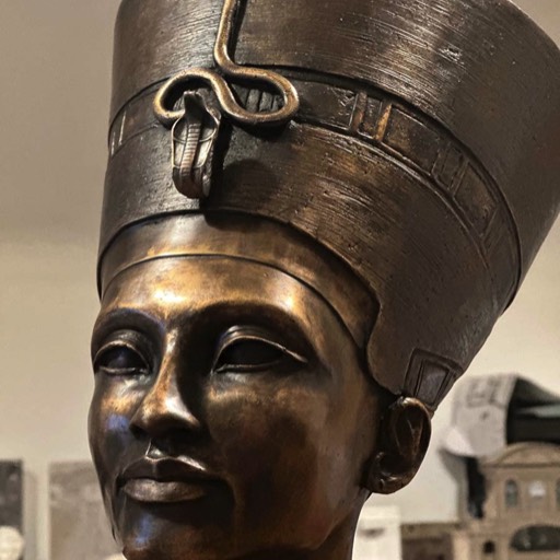 Nefertiti Bronze Sculpture Face Close