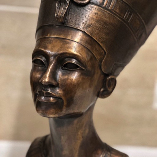 Nefertiti Bronze Sculpture Face Near