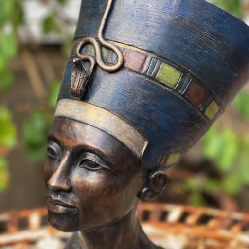 Nefertiti Coloured Bronze Sculpture Head