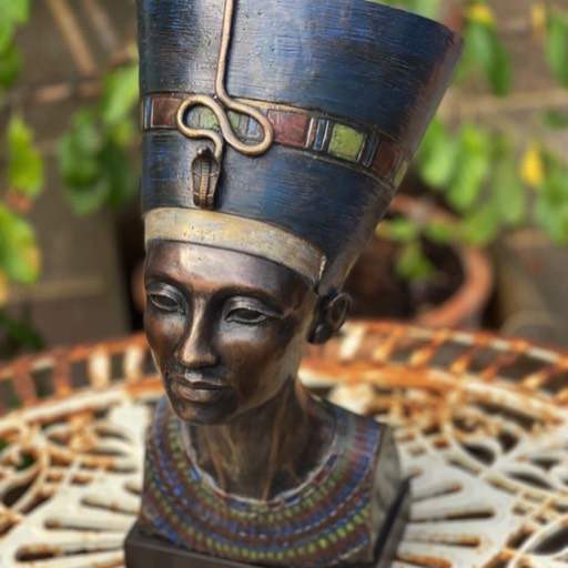 Nefertiti Coloured Bronze Sculpture Top Down