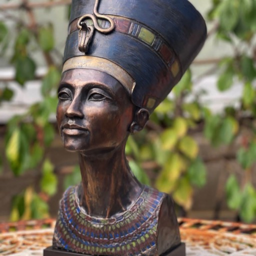 Nefertiti Coloured Bronze Sculpture Front Right