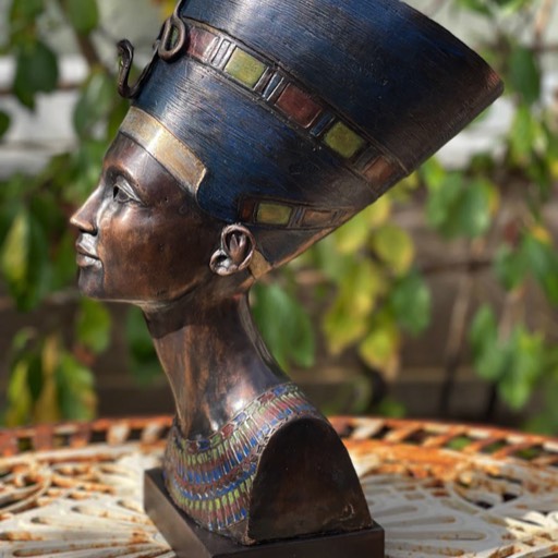 Nefertiti Coloured Bronze Sculpture Right Side