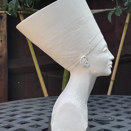 Nefertiti Poured Marble Sculpture