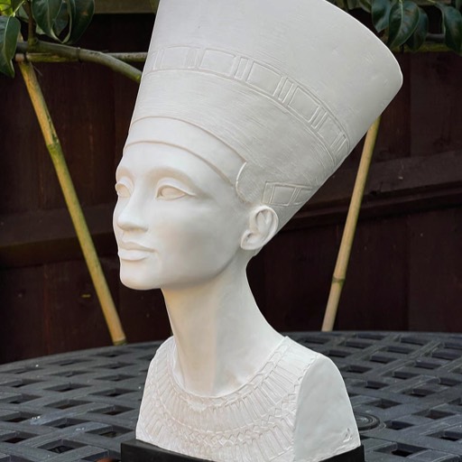 Nefertiti Poured Marble Sculpture Front Right