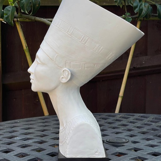 Nefertiti Poured Marble Sculpture Side