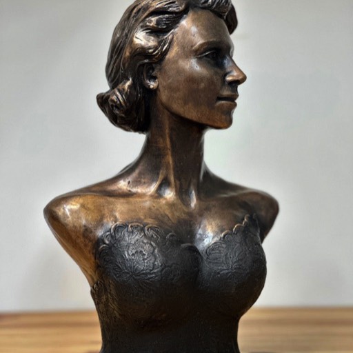 Queen Elizabeth II Classic Bronze Sculpture Front Side