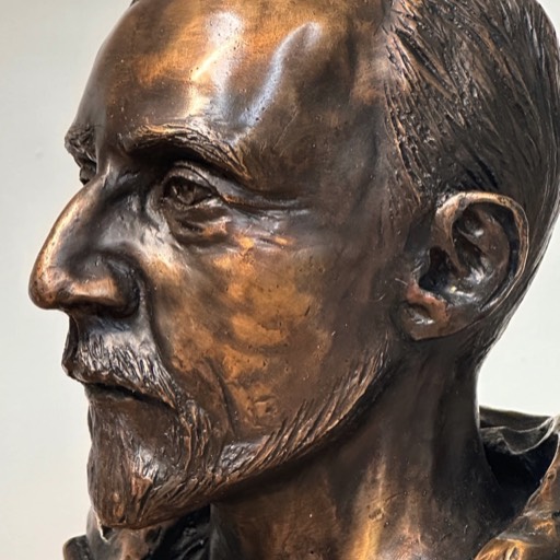 Roald Amundsen Classic Bronze Sculpture Face Left