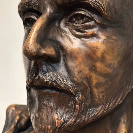 Roald Amundsen Classic Bronze Sculpture Face Detail 2