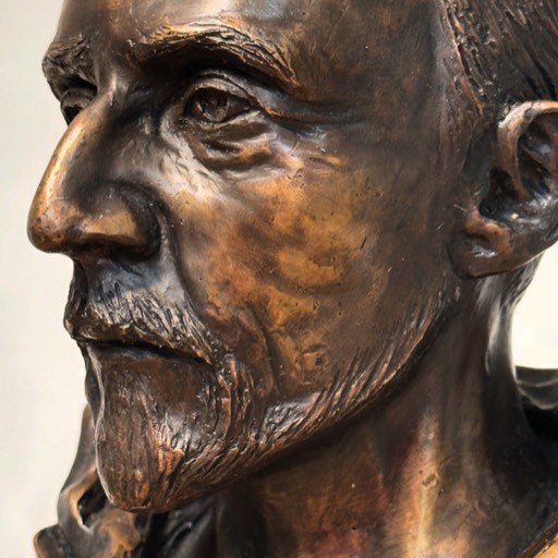 Roald Amundsen Classic Bronze Sculpture Face Detail 3