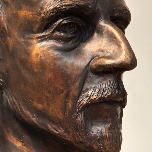 Roald Amundsen Classic Bronze Sculpture Face Detail 4