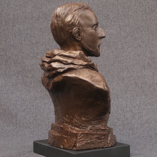 Roald Amundsen Cold Cast Bronze Sculpture Left Back