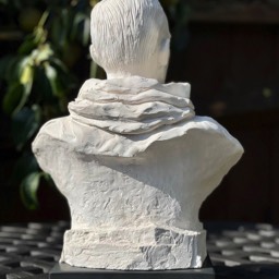 Roald Amundsen Poured Marble Sculpture Back