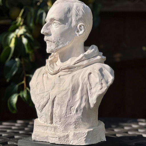 Roald Amundsen Poured Marble Sculpture Front Right