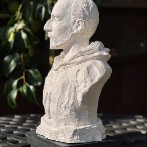 Roald Amundsen Poured Marble Sculpture Side Right