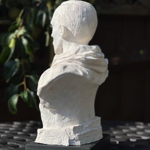 Roald Amundsen Poured Marble Sculpture Back Right