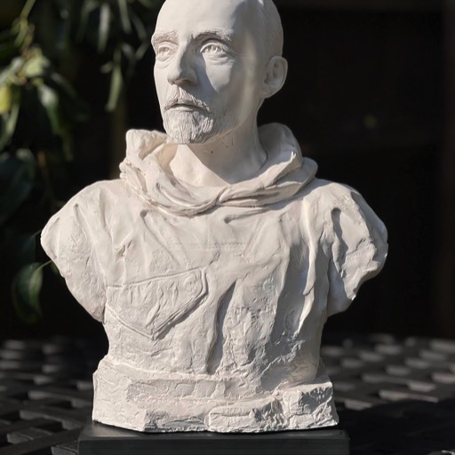 Roald Amundsen Poured Marble Sculpture Front