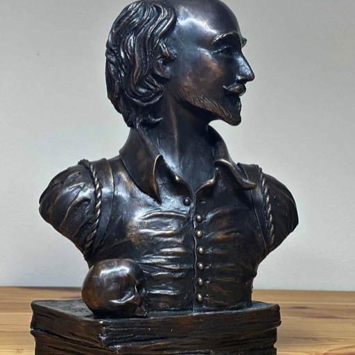 Shakespeare Small Bronze Sculpture Front Right