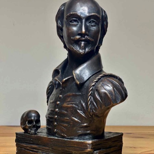 Shakespeare Small Bronze Sculpture Front