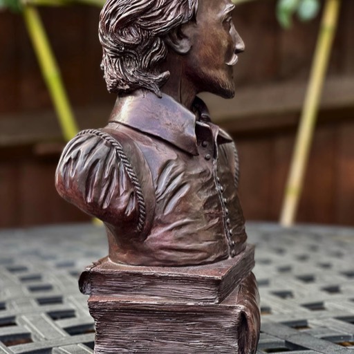 William Shakespeare Cold Cast Bronze Sculpture Left Side