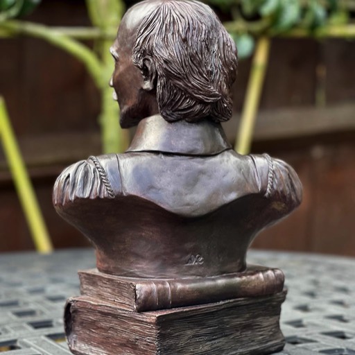 William Shakespeare Cold Cast Bronze Sculpture Back