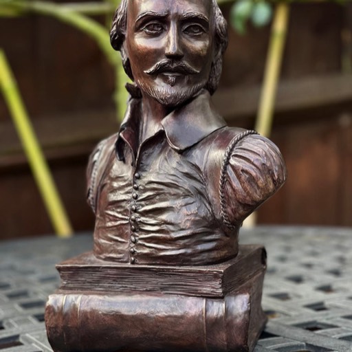 William Shakespeare Cold Cast Bronze Sculpture Front Right