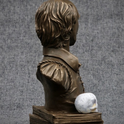 Shakespeare Cold Cast Bronze Sculpture Back Side