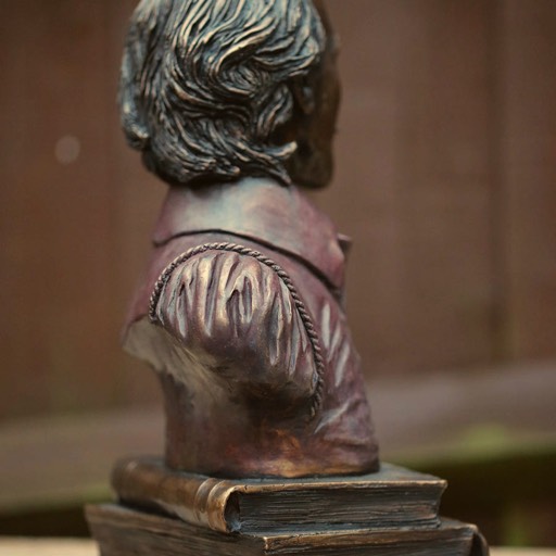 William Shakespeare Coloured Red Bronze Sculpture Left