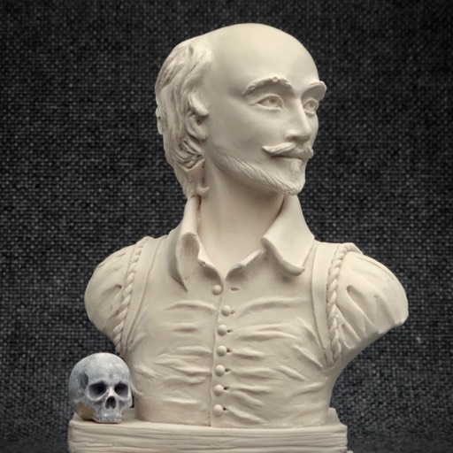 Shakespeare White Sculpture Front Side