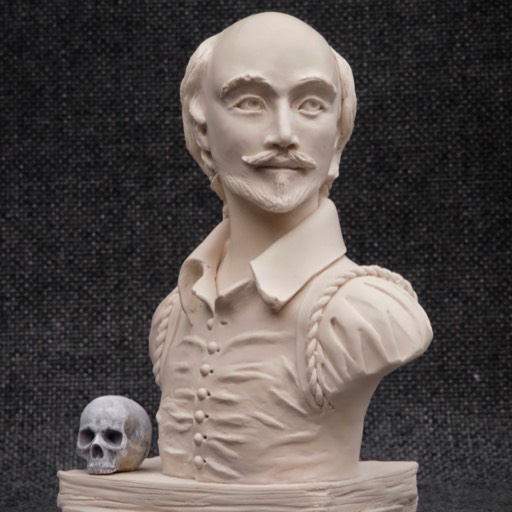 Shakespeare White Sculpture Front