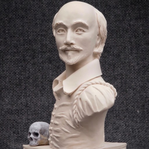 Shakespeare White Sculpture Front Angle