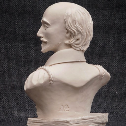 Shakespeare White Sculpture Back Angle