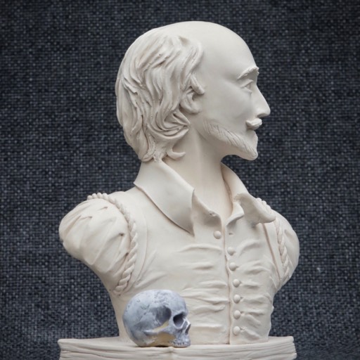 Shakespeare White Sculpture Front Side Angle