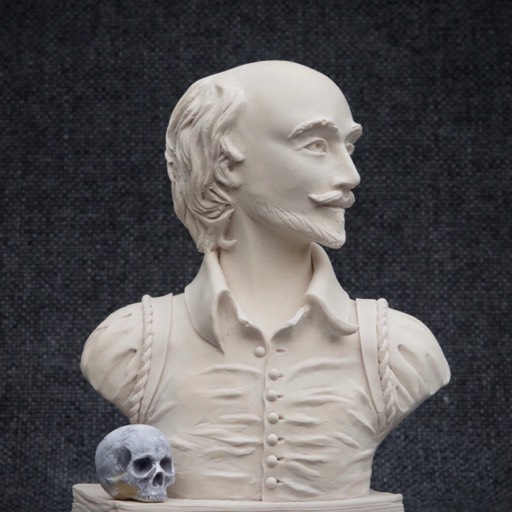 Shakespeare White Sculpture