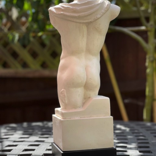 Torso of Hermes Poured Marble Sculpture Back