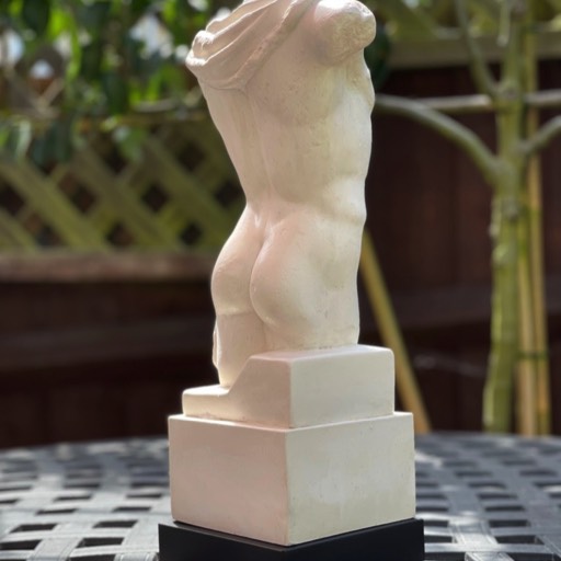 Torso of Hermes Poured Marble Sculpture Back-right