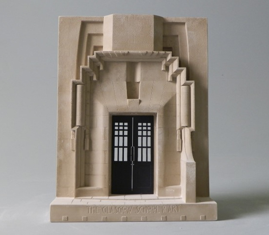 Purchase The West Front of Glasgow School of Art, hand crafted models of famous Doorways by Timothy Richards. 