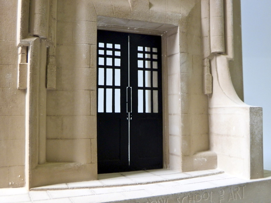 Purchase The West Front of Glasgow School of Art, hand crafted models of famous Doorways by Timothy Richards. 