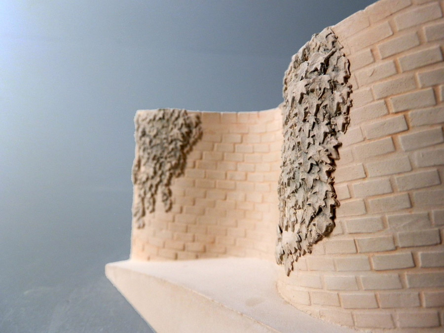 Purchase The Serpentine Wall University of Virginia, USA, Matched Pair of Bookends, handmade in plaster by Timothy Richards.