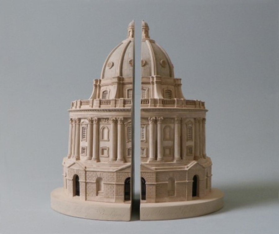 Purchase The Radcliffe Camera Oxford, England, Mirrored Pair of Bookends, handmade in plaster by Timothy Richards.